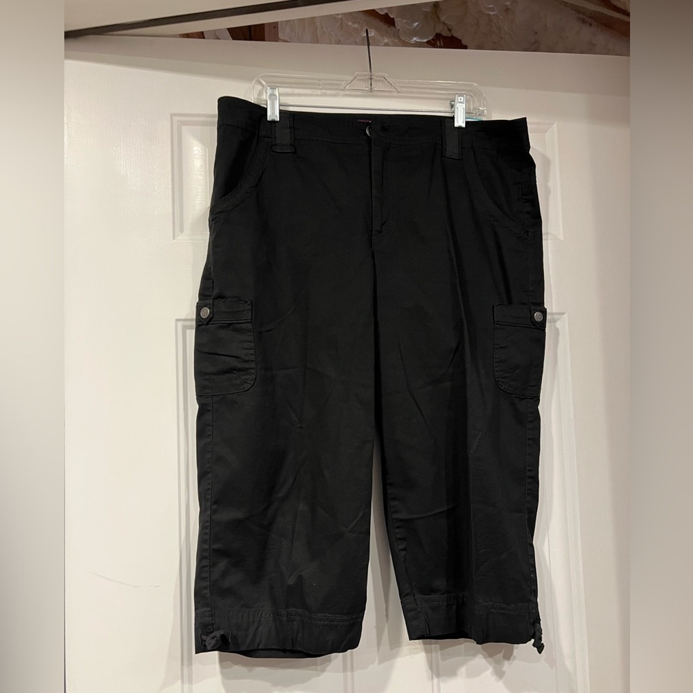 Black Cargo Capri Shorts